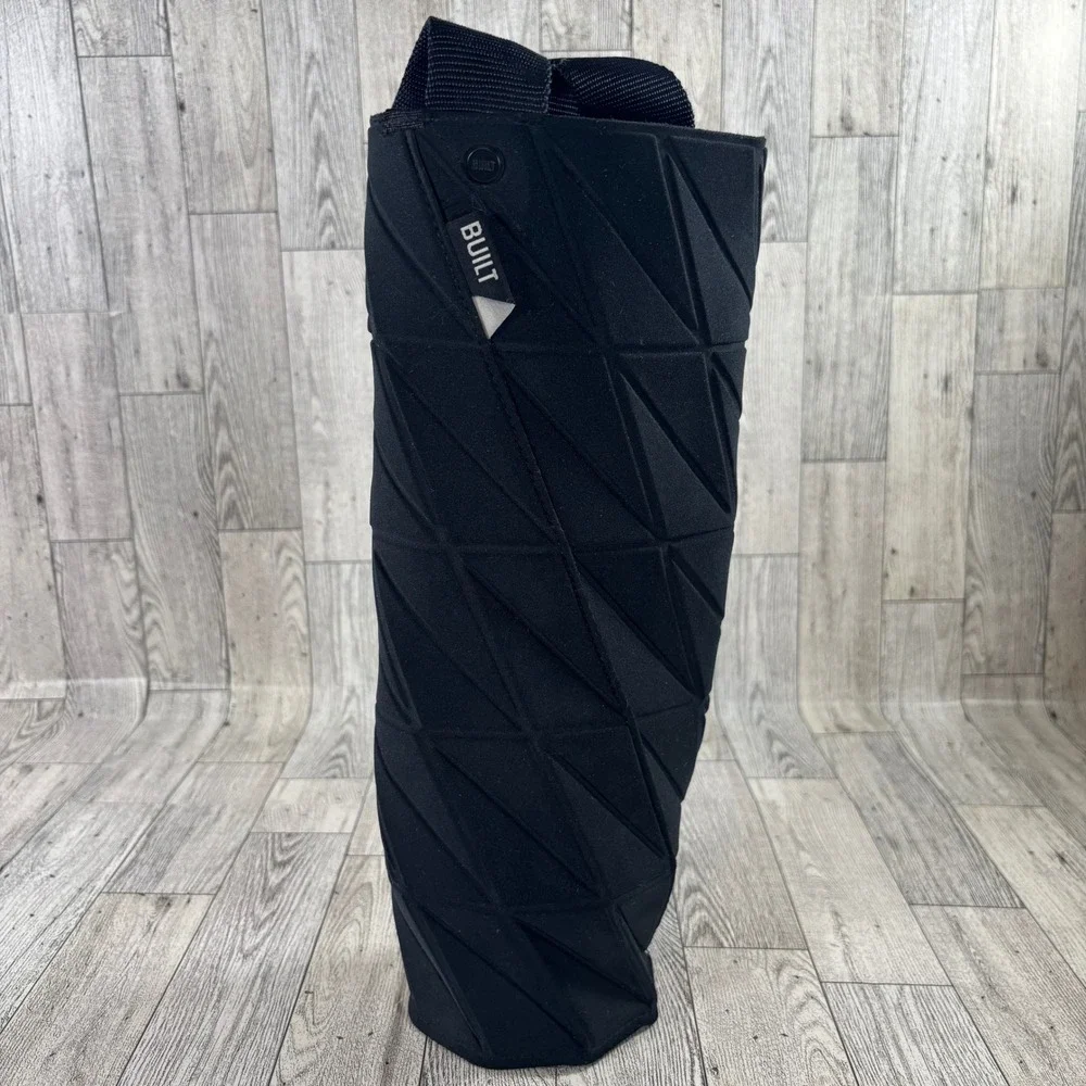 Built NY Origami Wine‎ Tote Black Collapsible Neoprene Single Bottle Carrier Bag